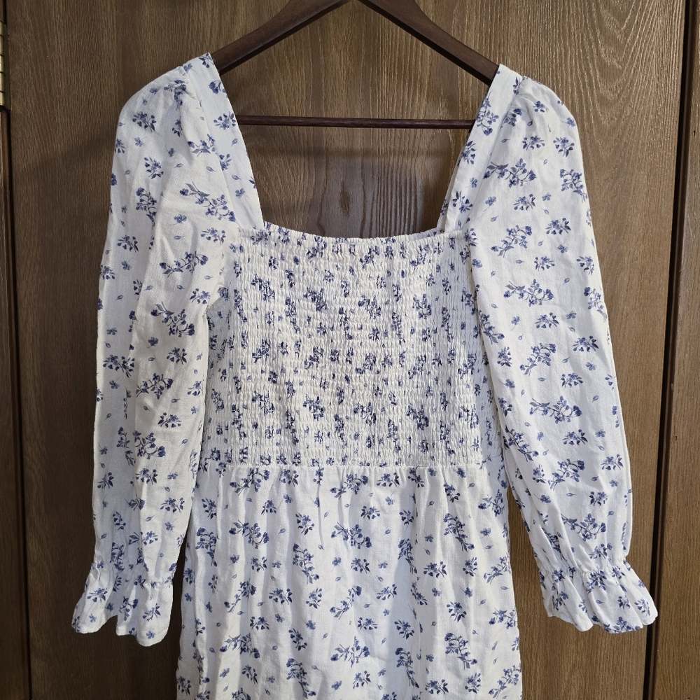 House Of Harlow 1960 Floral Linen Blend Midi Dress - Picture 4 of 12